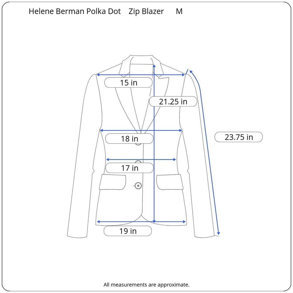 SOLD Helene Berman London Navy Polka Dot Zip Blazer - Picture 8 of 8